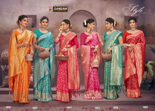 Sangam Surili Silk Festive Wear Banarasi Wholesale Saree Collection